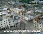 Aerial view of The MArket Place, Cirencester