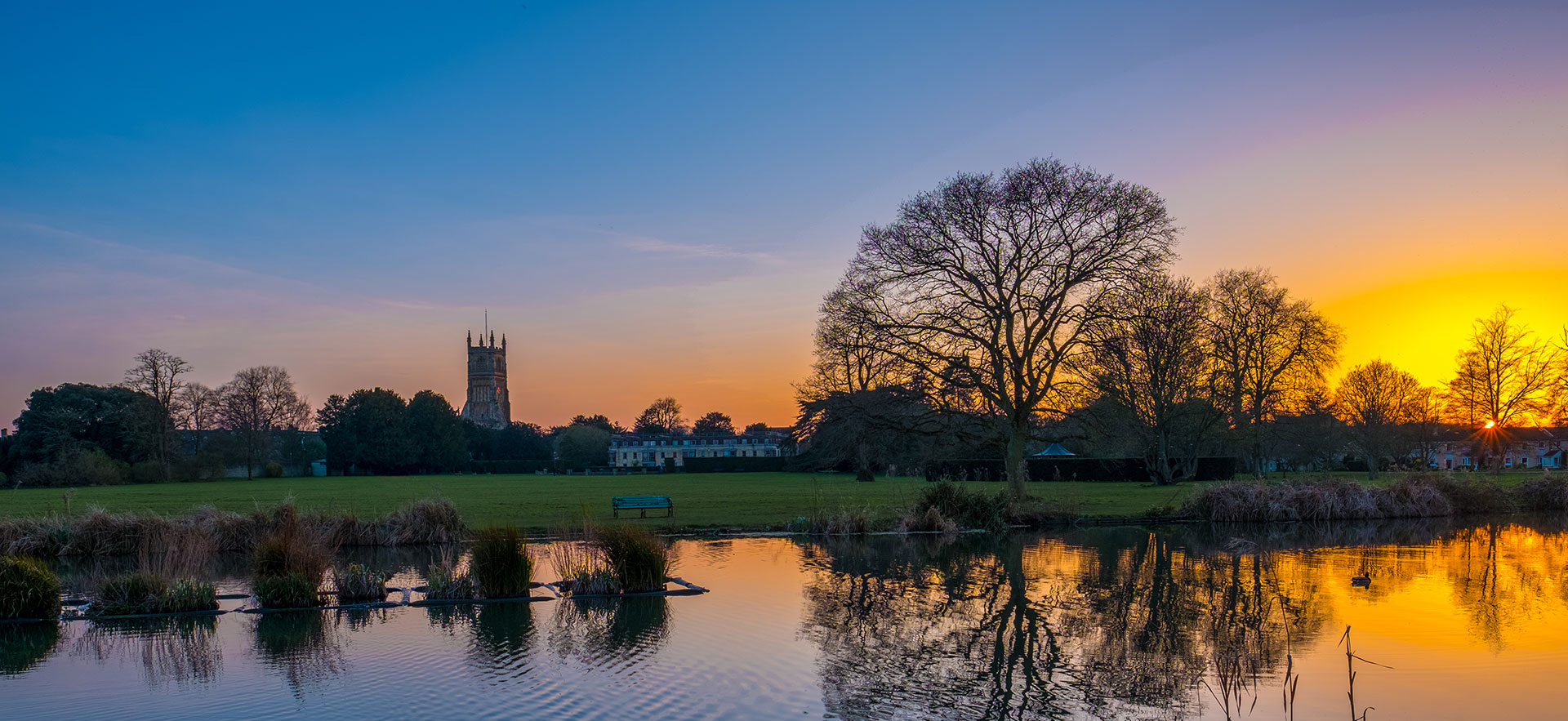 Sunset over the Abbey Grounds, Cirencester